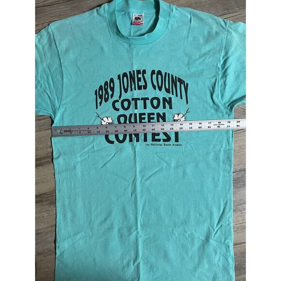 Vtg Cotton Queen Contest T-Shirt Texas Large Blue Single Stitch USA Made Tee 80s - Picture 5 of 8